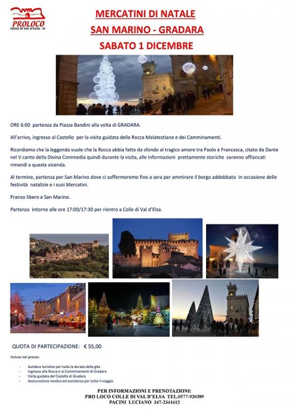 Gita Mercatini di Natale di San Marino e Gradara